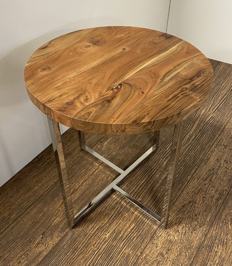 Modern Rustic Side Table with Open Shelf, Perfect for Living Room or Bedroom