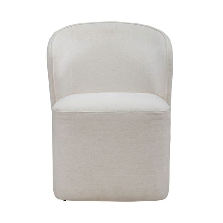 Liberty Furniture Accent Dining Chairs with Castors - Rounded Arm - Ivory Upholstry - Set of Four