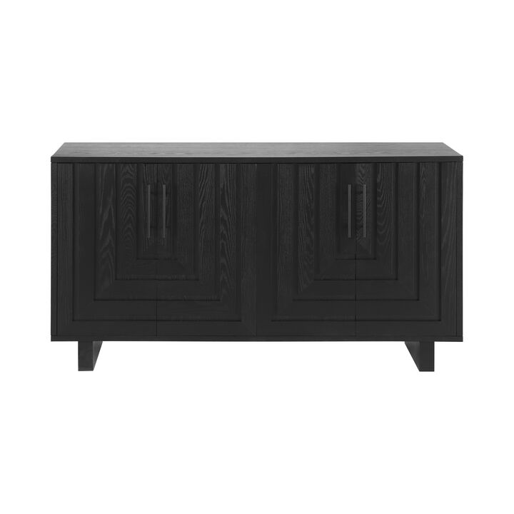 Christopher Knight Home Bray 59" Modern Buffet Cabinet Sideboard with 4 Doors and Metal Handles