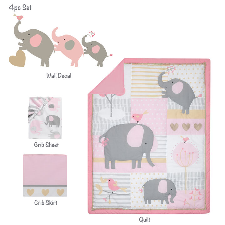 Bedtime Originals Eloise 4-Piece Nursery Baby Crib Bedding Set