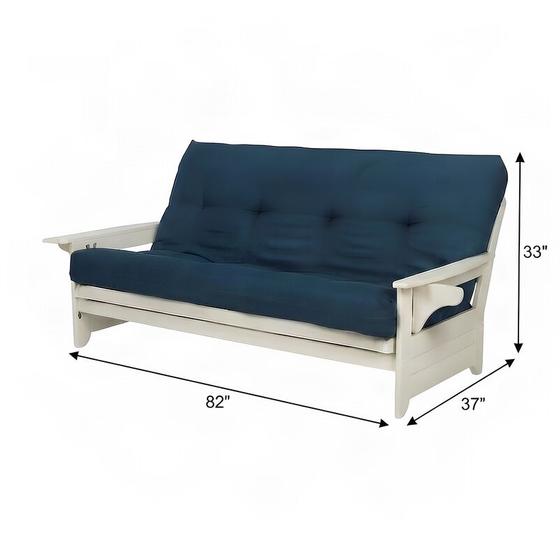 Phoenix Frame-Antique White Finish-Suede Navy Mattress image number 5