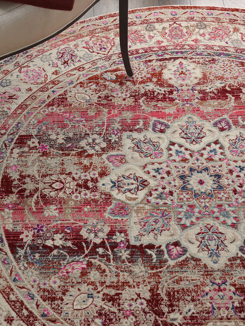 Vintage Kashan VKA01 Red 6' x Round Rug