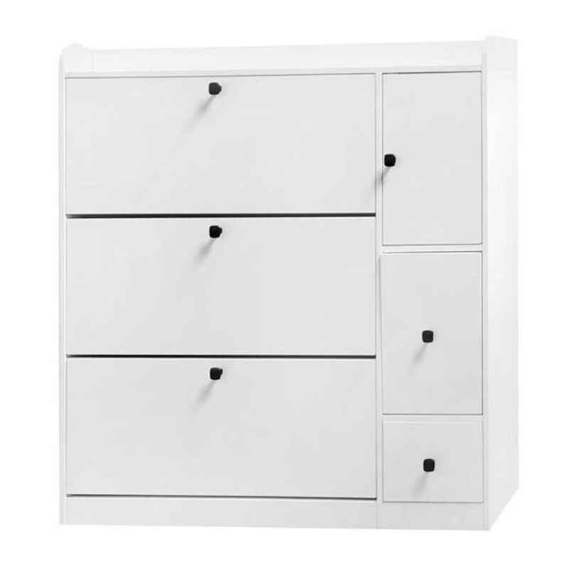 Versatile Shoe Cabinet with 3 Flip Drawers Space-Saving Storage Solution for Entryway or Bedroom