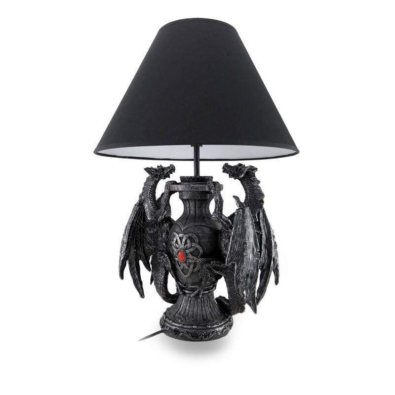 Gothic Guardians Of Light Medieval Dragons Table Lamp image number 2
