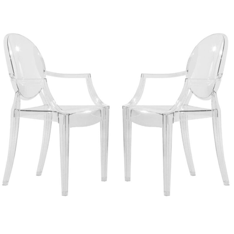 LeisureMod Carroll Modern Acrylic Dining Side Chair Set of 2
