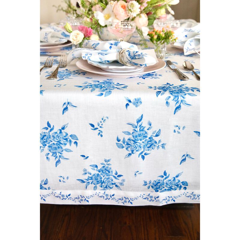 Solino Home Jolie Fleur 100% Linen Tablecloth &ndash; Handcrafted, Machine Washable, Perfect for Holiday and Everyday Dining