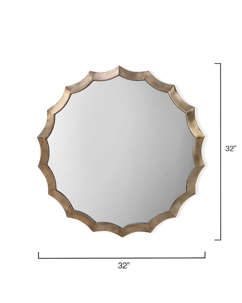 Round Metal Scalloped Mirror