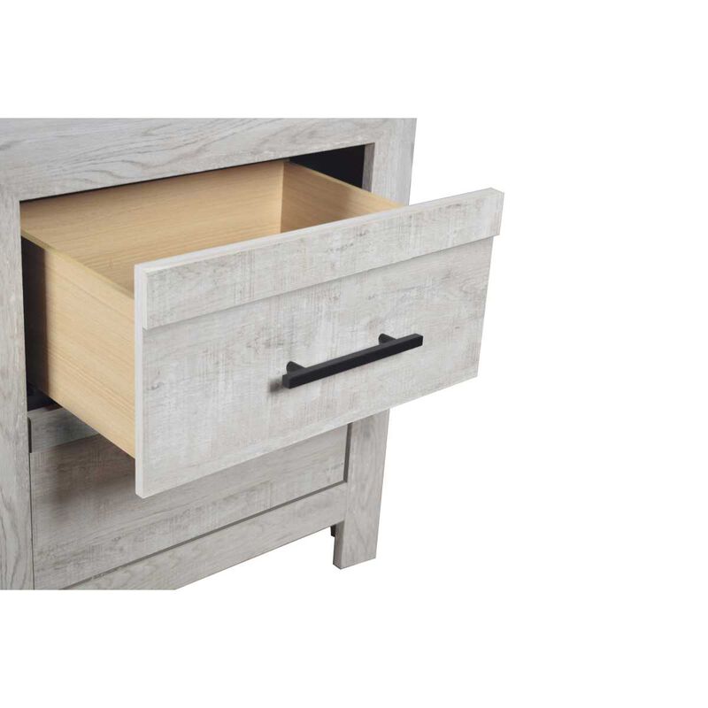 Denver Modern Style 2Drawer Nightstand Made with Wood in Gray