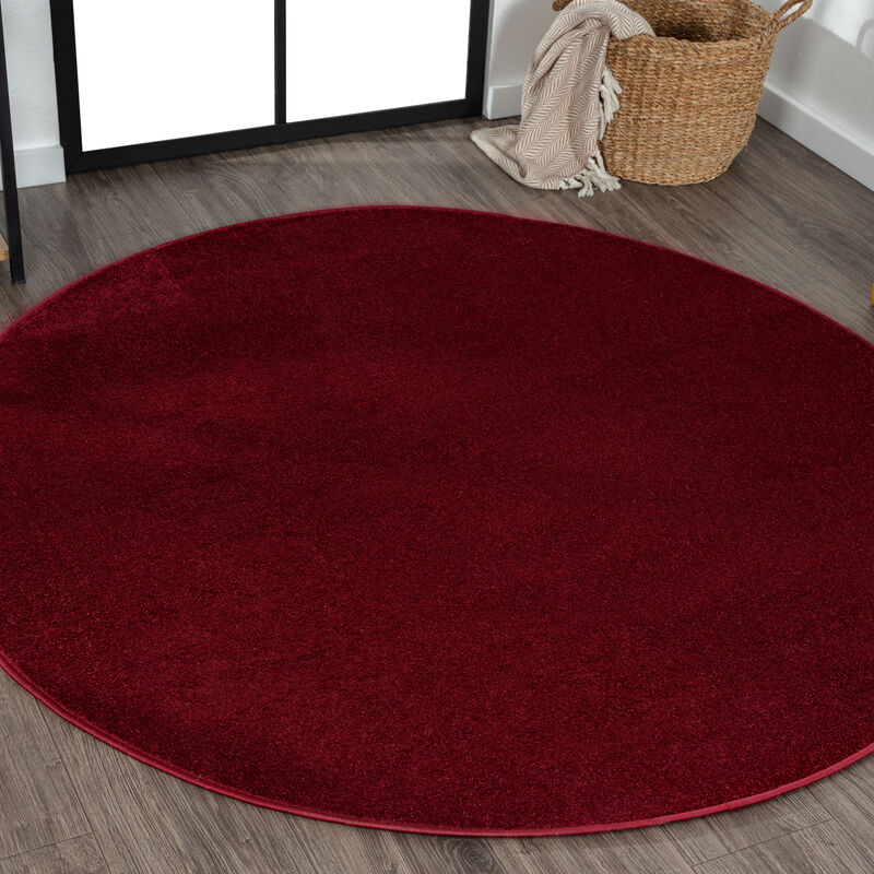 Haze Solid Low Pile Round Area Rug