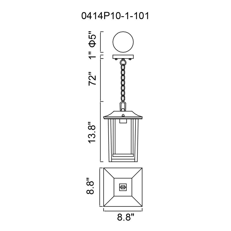 Winfield 1 Light Black Outdoor Hanging Light