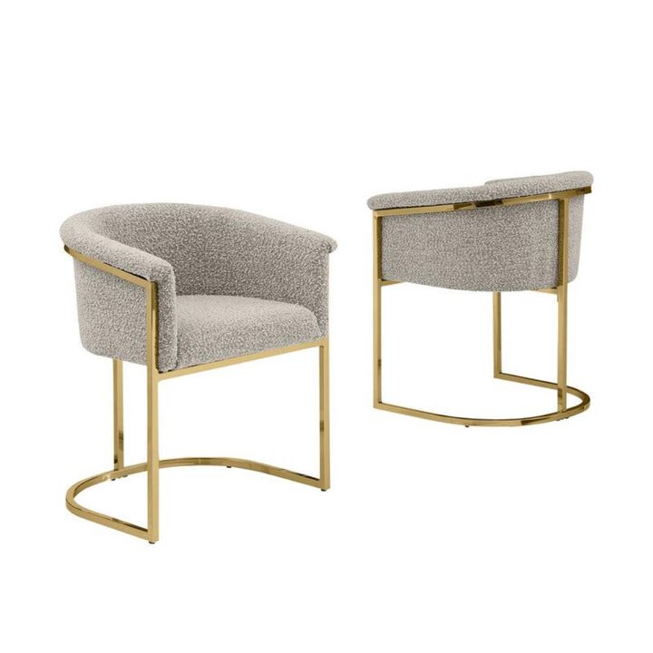 Best Quality teddy Boucle in gray side chair - Set of 2