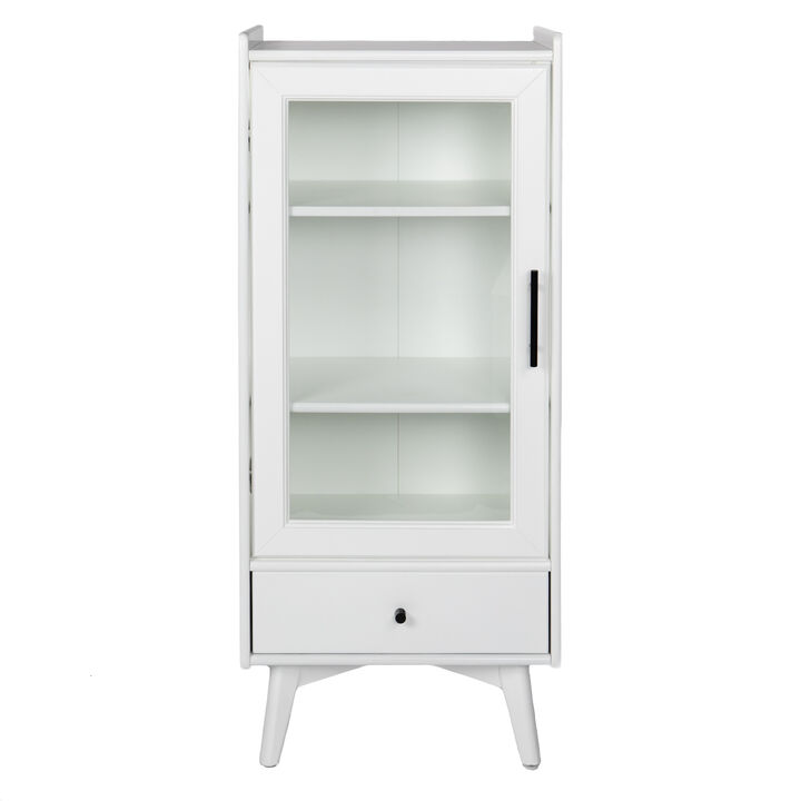 Streamdale White Bathroom Cabinet with Glass Door (46")