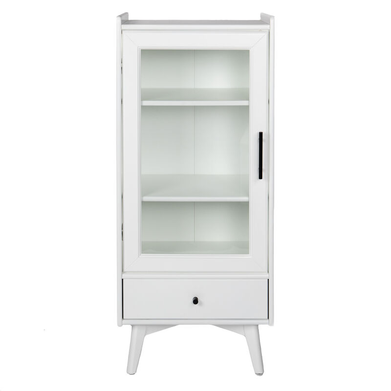 Streamdale White Bathroom Cabinet with Glass Door (46")