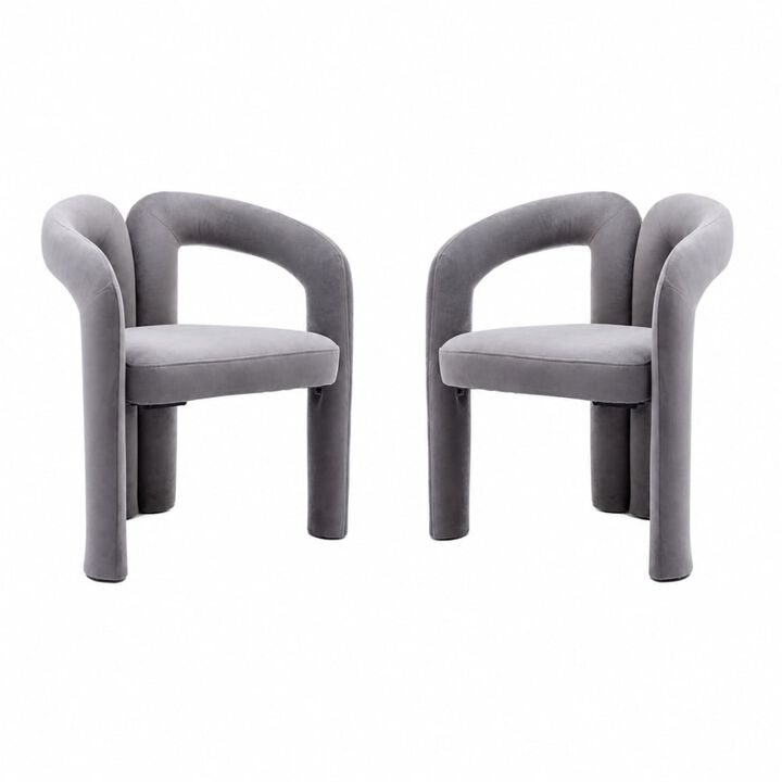 GOODSILO Contemporary Upholstered Barrel Accent Dining Armchairs, Seating for Living Room, Kitchen, Dining Spaces, Set of 2