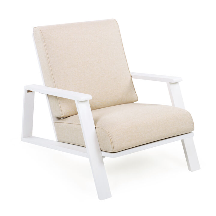 Merax Outdoor Club Chair with Beige Cushion
