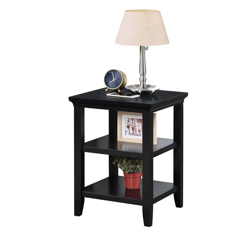 Convenience Concepts Tribeca End Table with Shelves, Black