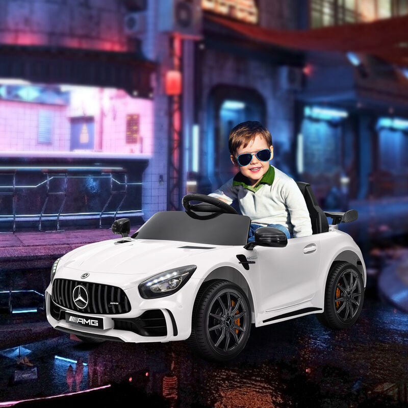 BreeBe Mercedes-Benz AMG GTR Licensed 12V Battery Powered Kids Electric Car w/ Remote Control & Soft Start image number 1
