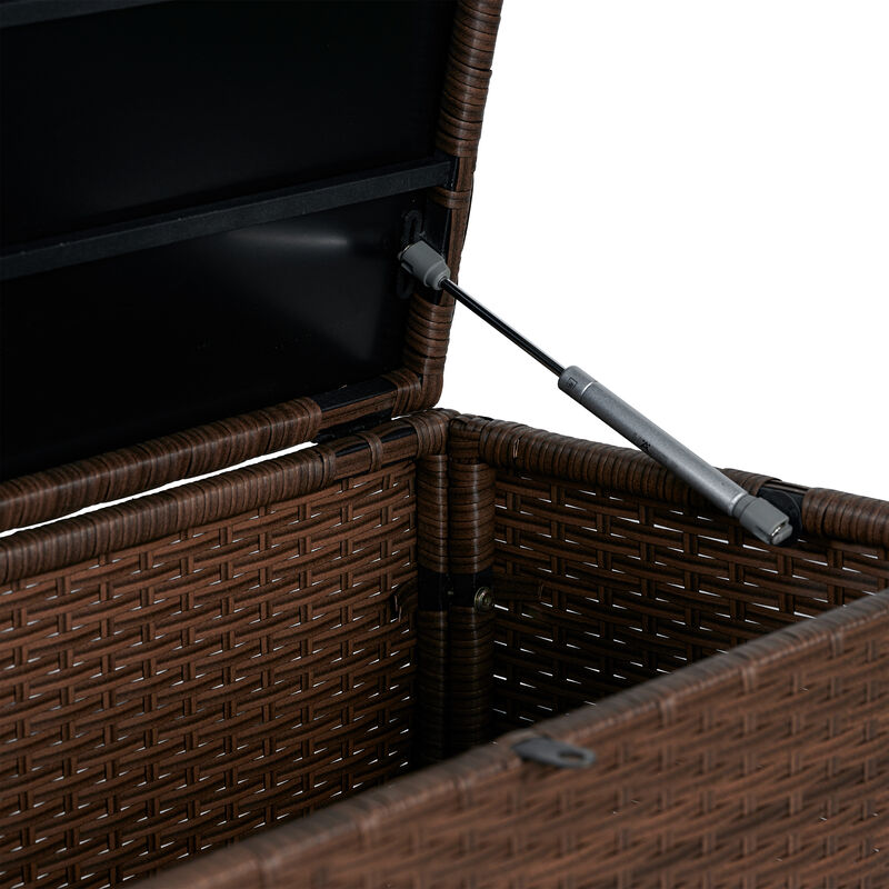 Nino Modern Minimalist Outdoor Faux Wicker Deck and Patio Storage Box