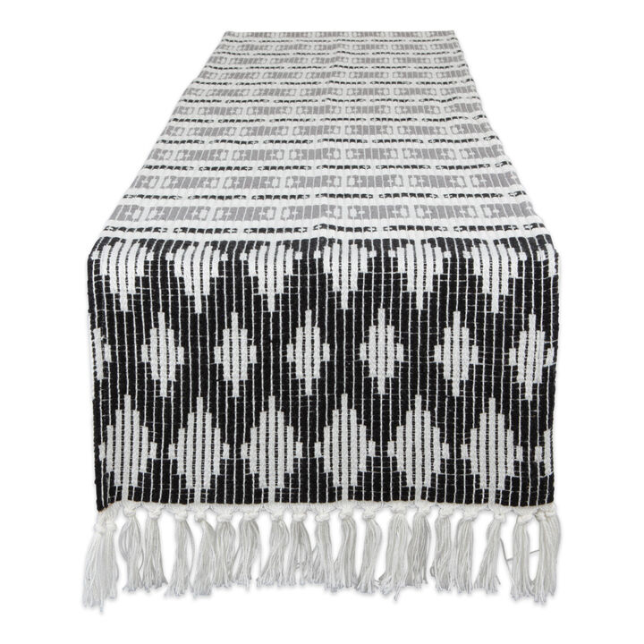 108" Black and Gray Colby Southwest Table Runner