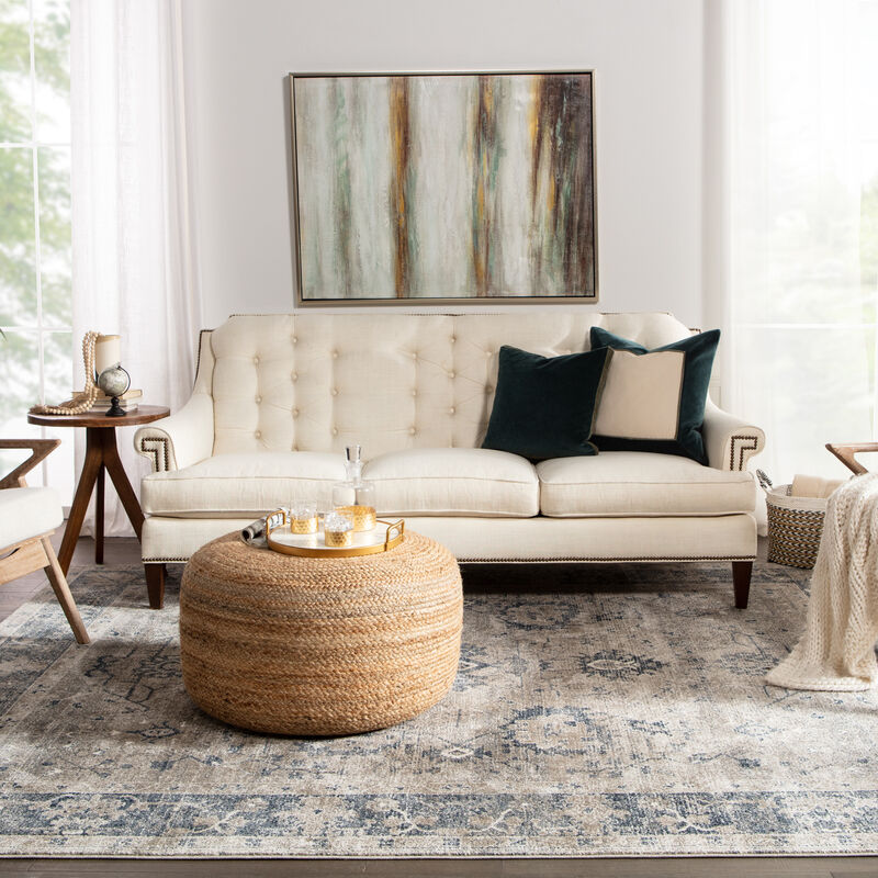 Saba Pouf in Almond Buff