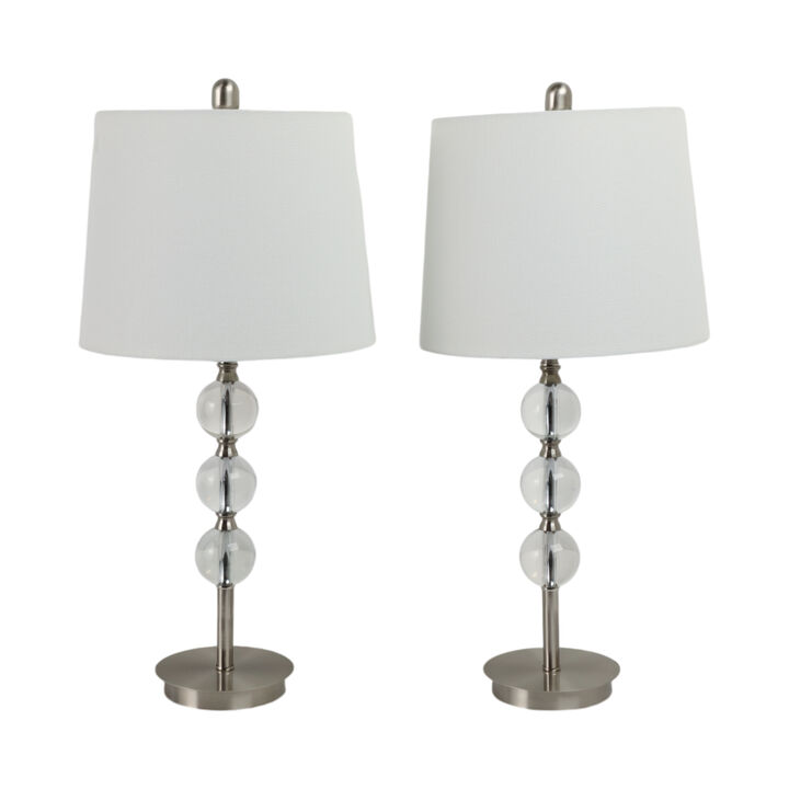 S/2 Crystal 27" Table Lamps