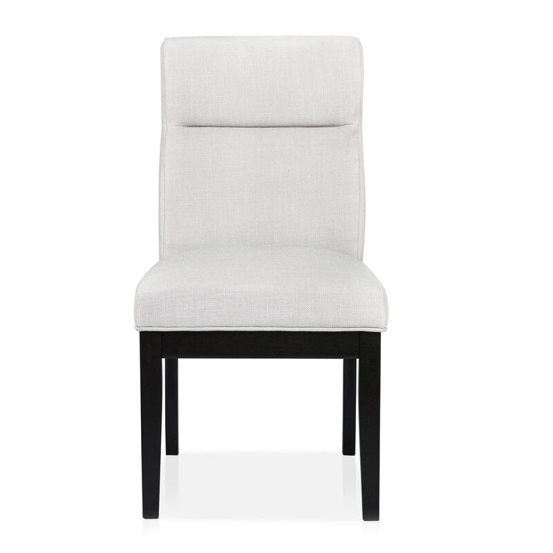 Moi 5pc Dining Table and Chair Set, 52 Inch Round Glass, White Black - Benzara