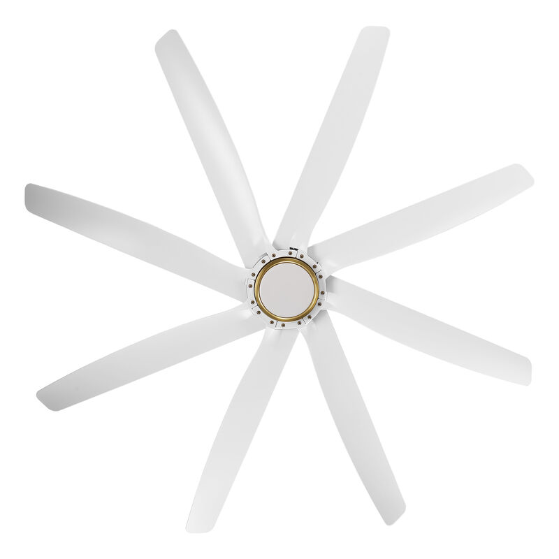 72" Modern Farmhouse White Reversible Dimmable 8 Blades Ceiling Fan with Light and Remote image number 6