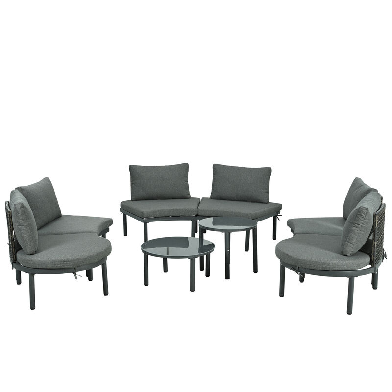 Merax Patio Sofa Furniture Set for Backyard, Garden, Poolside