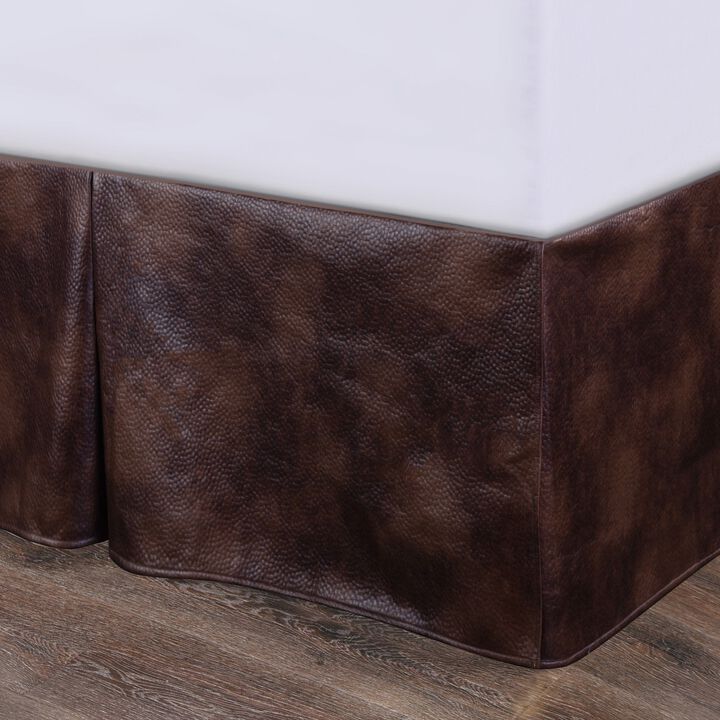 Brown Faux Leather King Bed Skirt