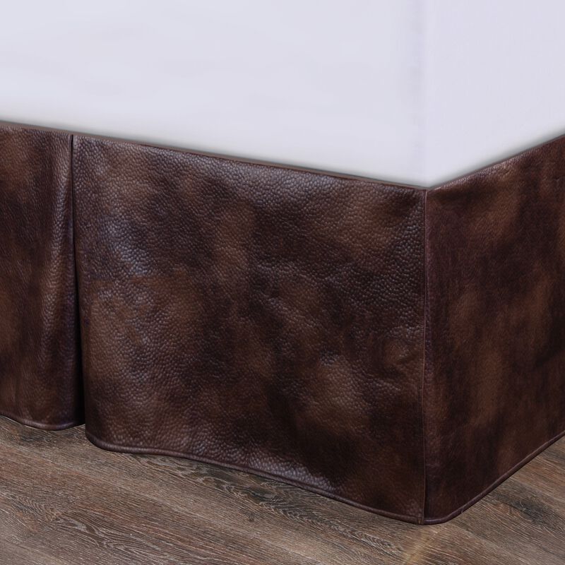 Brown Faux Leather King Bed Skirt image number 0