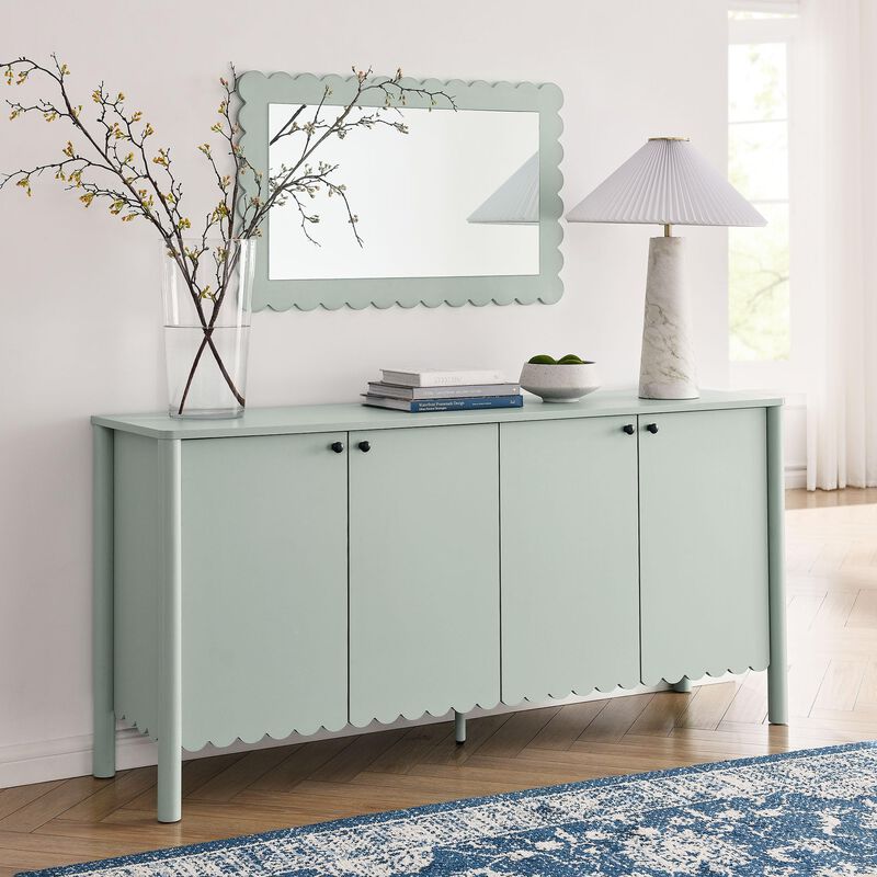 Modway Emmeline 4-Door Scalloped Sideboard in Sage image number 4