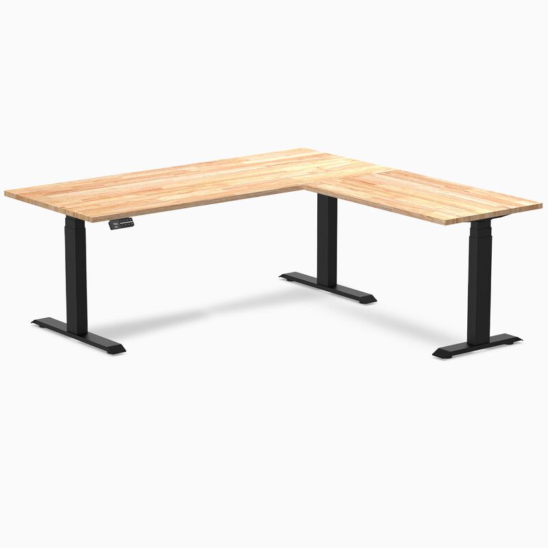 Desky Rubberwood L-Shape Sit Stand Desk image number 0