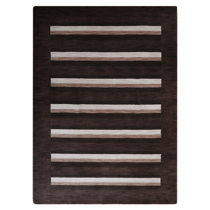 RUGSOTIC CARPETS HAND KNOTTED LOOM WOOL ECO-FRIENDLY AREA RUGS  - Rectangle, Contemporary Modern Design, High Pile Handmade Anti Skid Rugs for Living Room (L00904)