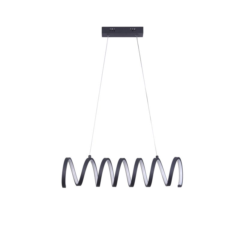 Modern Ceiling Pendant Light, Suspended Aluminum Spiral Loop, 23 Inch - Benzara