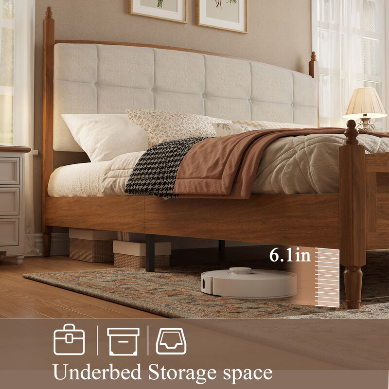 Schig Bed Frame Soft Padded Headboard image number 4