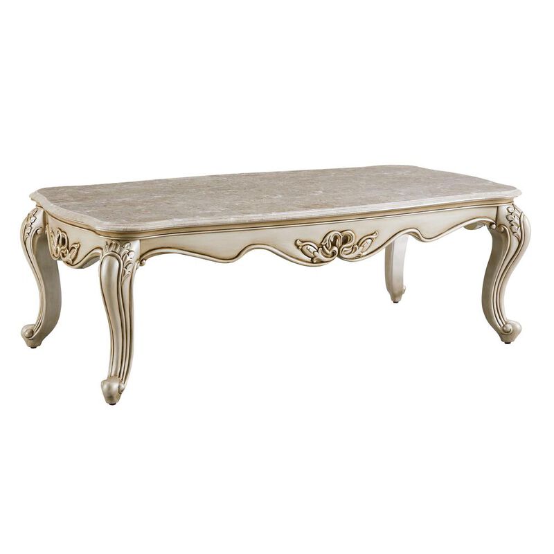 New Classic Furniture Furniture Monique Wood Rectangular Cocktail Table in Champagne Gold