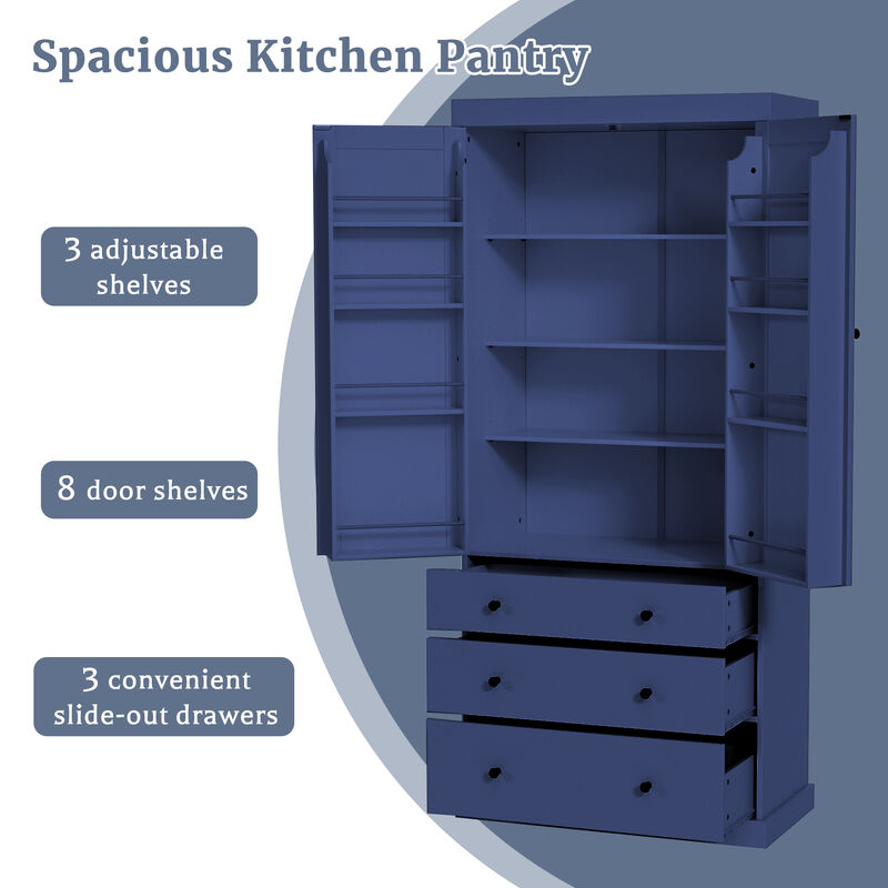 Vejirn 77" Farmhouse Kitchen Pantry image number 7
