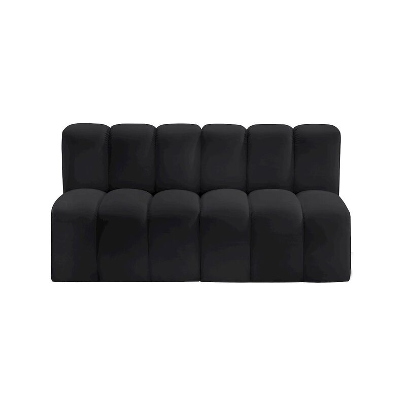 Meridian Furniture Arc Black Vegan Leather Modular Sofa