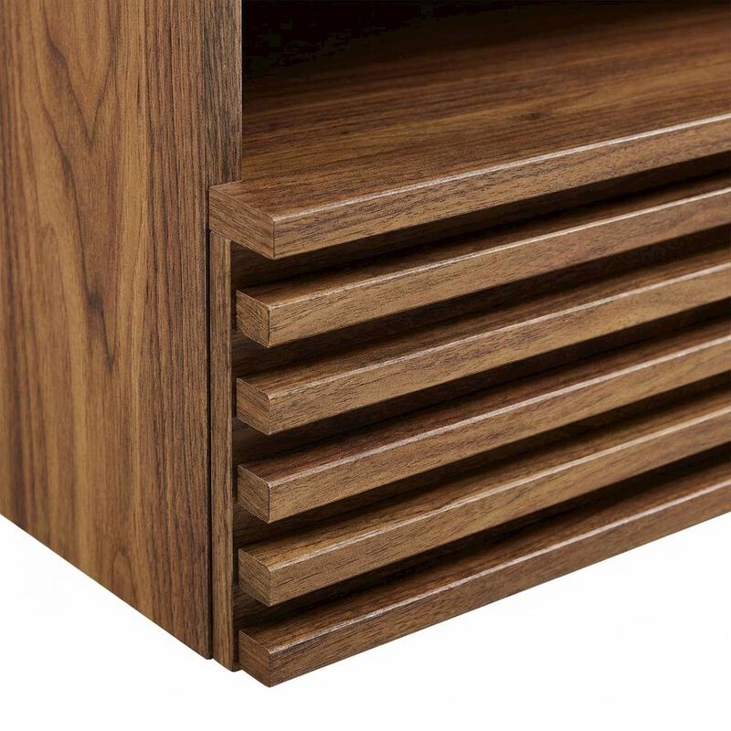 Wall-Mount Nightstand in Brown Finish with Modern Design image number 5