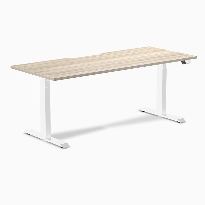 Desky Dual Scalloped Laminate Sit Stand Desk image number 0