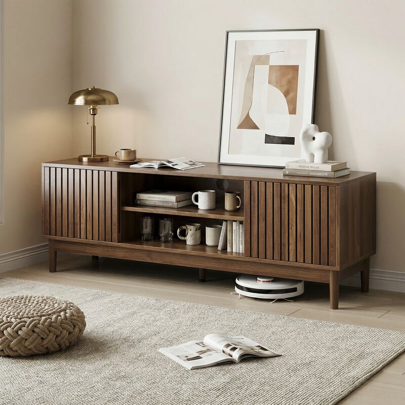 Scapt Mid-Century Modern Fluted TV Stand image number 2