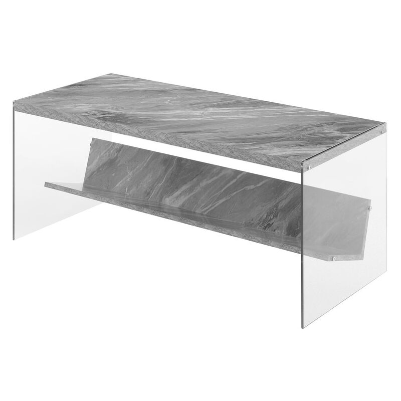 Convenience Concepts SoHo Glass Coffee Table with Shelf