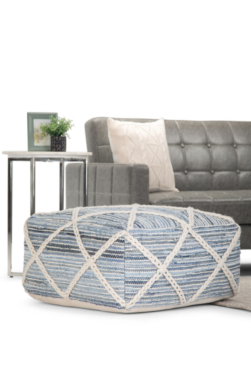 Simpli Home Cowan Square Pouf image number 3