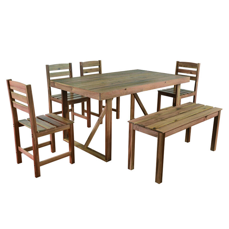 Whisen High-quality Acacia Wood Outdoor Table and Chair Set, Suitable for Patio, Balcony, Backyard - Natural Wood
