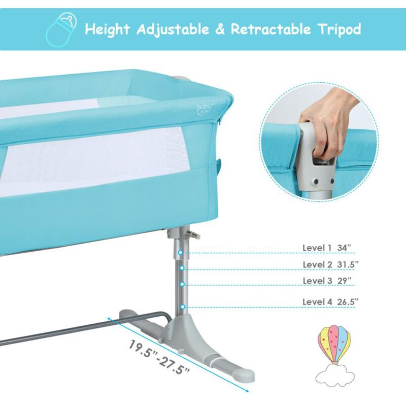 Hivvago Travel Portable Baby Bed Side Sleeper  Bassinet Crib with Carrying Bag