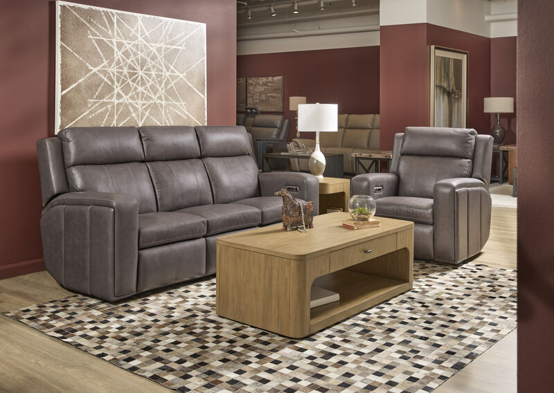 Wyatt Gunmetal Power Reclining Sofa