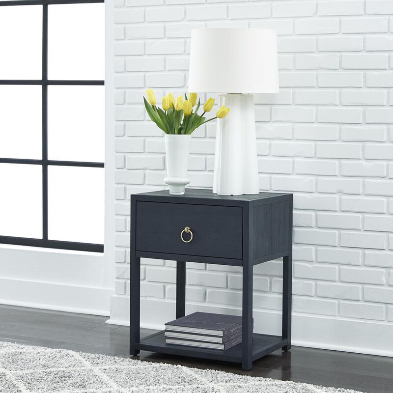 Liberty Furniture East End 1 Shelf Accent Table in Wirebrushed Denim image number 7