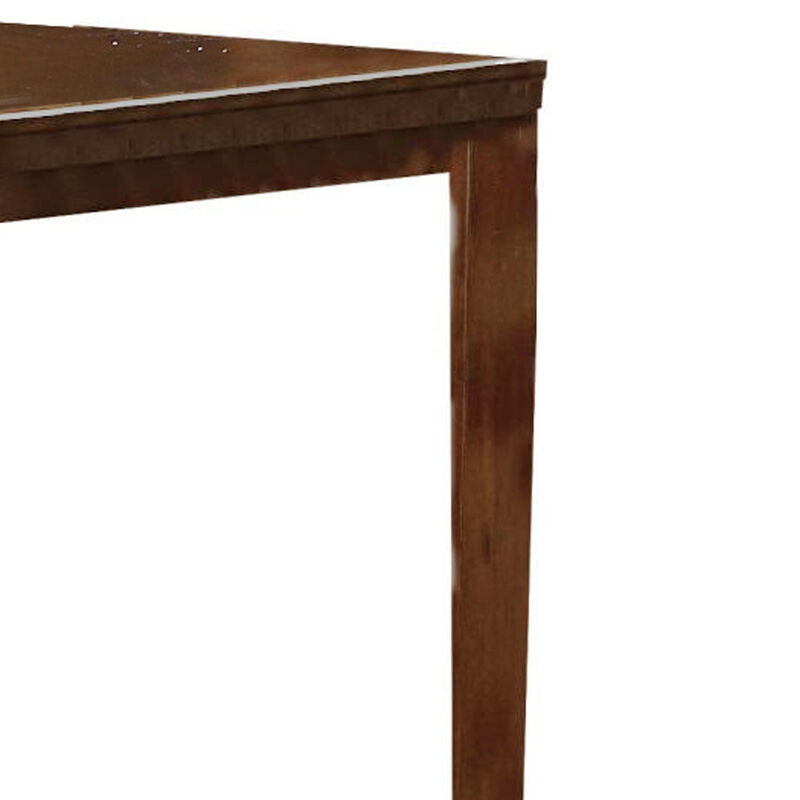 Square Wooden Counter Height Table with Butterfly Extendable Leaf, Brown-Benzara image number 3