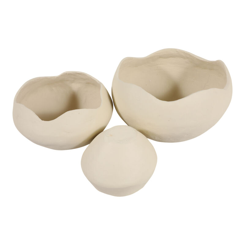 S/3 Curvy Edge Bowls, Ivory image number 4