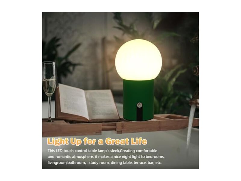 Rechargeable Cordless Dimmable Shower Lamp For Bedroom Bathroom Desk 4000mAh image number 2